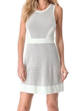 rag & bone Black and White Textured Knit Fit and Flare Dress - size small